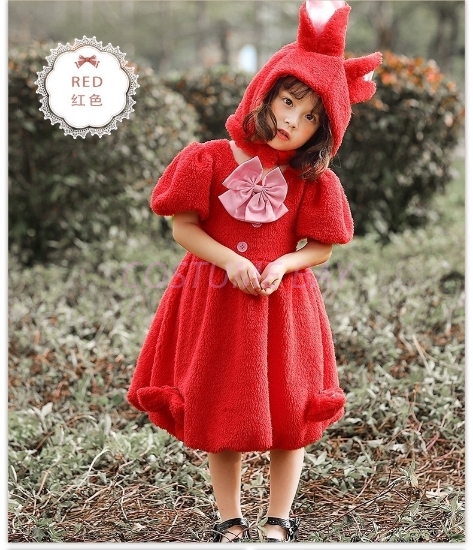 Picture of Girls Easter Bunny Rabbit Dress - Red