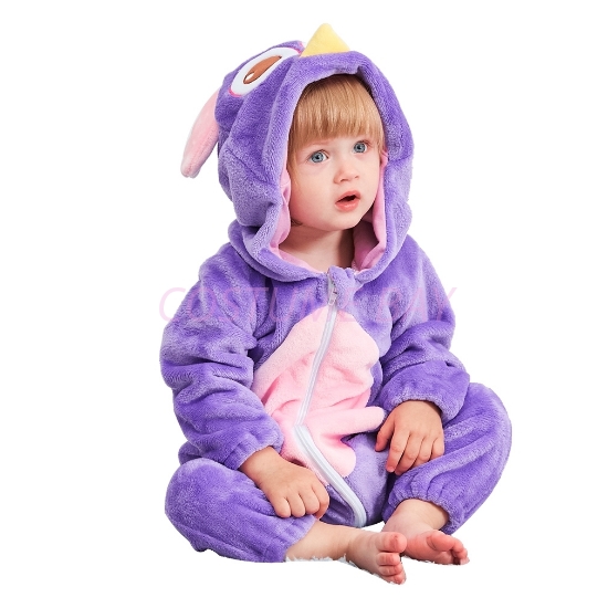 Picture of Purple Owl Baby Kigurumi Onesie Romper