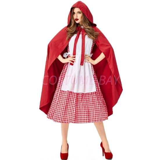 Picture of Womens Girls Little Red Riding Hood Dress With detached Cape