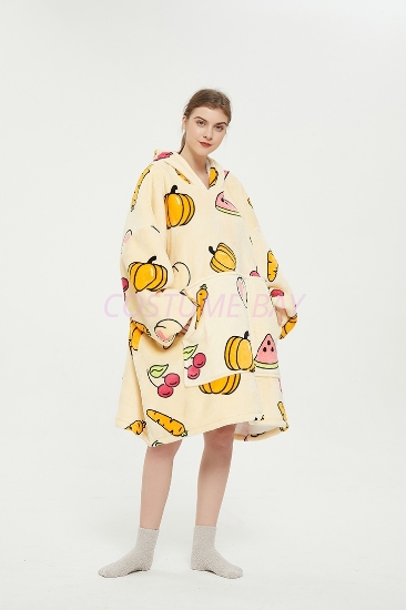 Picture of Oversized Winter Blanket Hoodie - Yellow Fruit