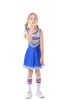 Picture of Girls Cheerleader Costume with Pom Poms - Blue