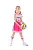 Picture of Girls Cheerleader Costume with Pom Poms - Pink