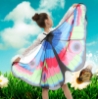 Picture of Kids Girls Butterfly Cape Wings - Blue Green Moth