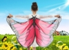 Picture of Kids Girls Butterfly Cape Wings - Blue Green Moth