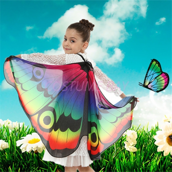 Picture of Kids Girls Butterfly Cape Wings - Gradient Moth