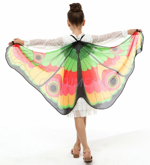 Picture of Kids Girls Butterfly Cape Wings - Green Moth