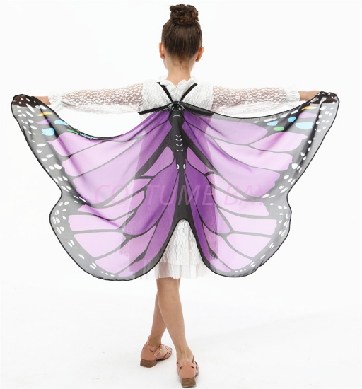 Picture of Kids Girls Butterfly Cape Wings - Purple