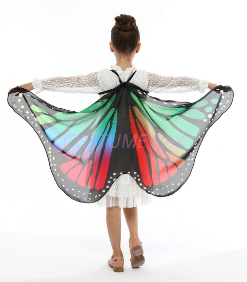 Picture of Kids Girls Butterfly Cape Wings - Rainbow