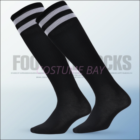 Picture of Adults Kids High Knee Football Sport Socks - BLACK