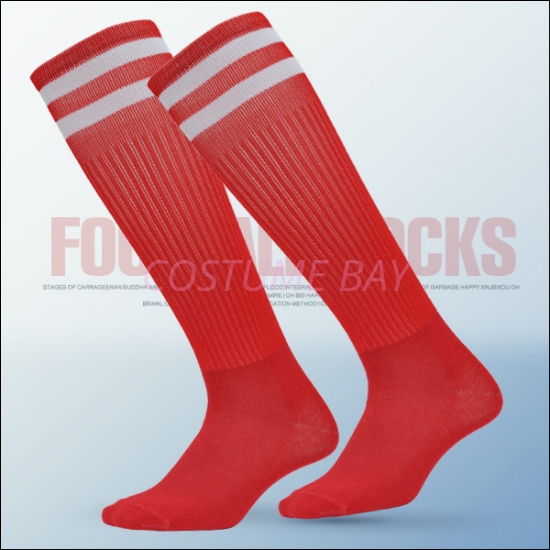 Picture of Adults Kids High Knee Football Sport Socks - RED