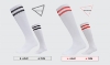 Picture of Adults Kids High Knee Football Sport Socks - White-Black