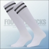 Picture of Adults Kids High Knee Football Sport Socks - White-Blue