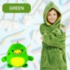 Picture of Kids Huggle Pets Blanket Hoodie - Green