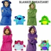 Picture of Kids Huggle Pets Blanket Hoodie - Green