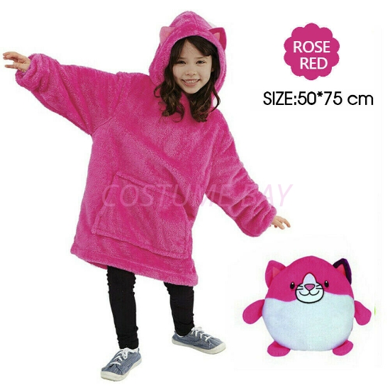 Picture of Kids Huggle Pets Blanket Hoodie - Rose Red