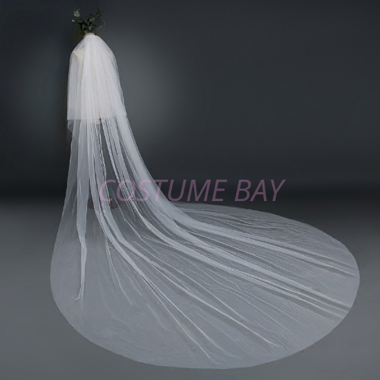 Picture of One-tier Classic Wedding Veil Cathedral Veil with Solid 3m Tulle