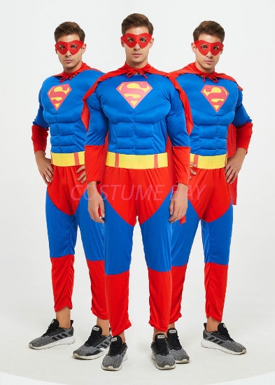 Picture of Men Superhero Muscle Costume - Superman