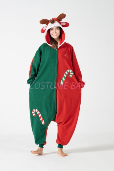 Picture of Xmas Reindeer Red/Green Jumpsuit Onesie 