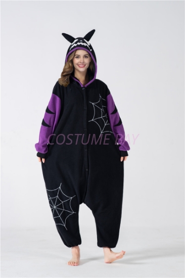 Picture of Black Purple Devil Onesie Jumpsuit.