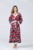 Picture of Women's Christmas Flannel Bathrobe - Red Green