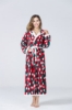 Picture of Women's Christmas Flannel Bathrobe - Red Green