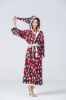 Picture of Women's Christmas Flannel Bathrobe - Red Green