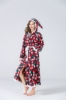 Picture of Women's Christmas Flannel Bathrobe - Red Green