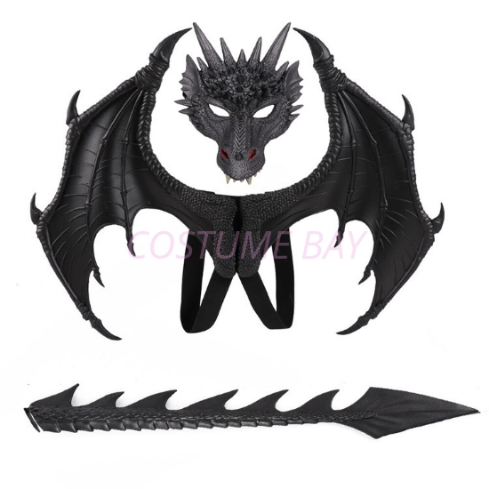 Picture of 3pcs Dragon Wing/Tail/Mask Set - Black