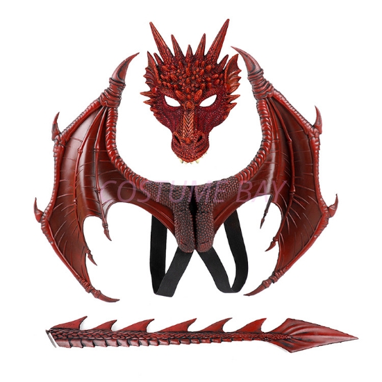 Picture of 3pcs Dragon Wing/Tail/Mask Set - Red