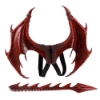 Picture of 3pcs Dragon Wing/Tail/Mask Set - Red