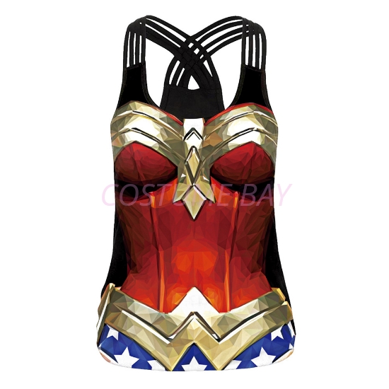 Picture of Womens Halloween 3D Print Wonder Women Top 