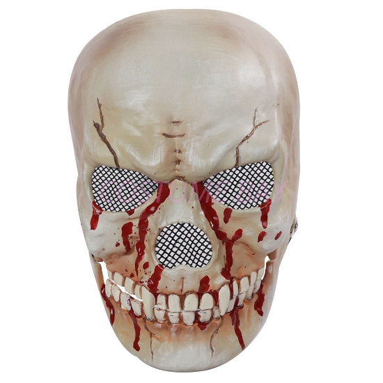 Picture of Skeleton Mask with Movable Jaw - White with Blood