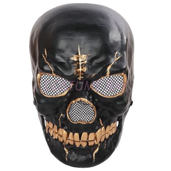 Picture of Skeleton Mask with Movable Jaw - Black Gold