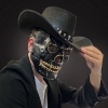 Picture of Skeleton Mask with Movable Jaw - Black Gold