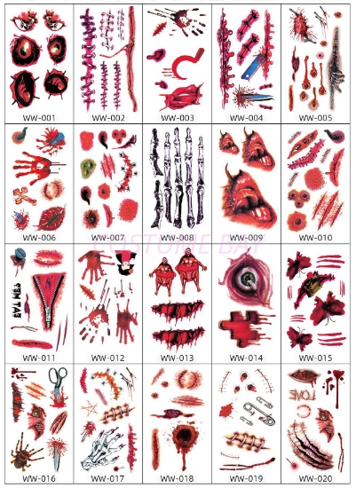 Picture of Halloween Scary Tattoo Stickers