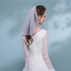 Picture of Short Single Layer Ivory Wedding Veil 