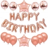 Picture of 25pcs Balloons Set with Happy Birthday Banner - Pink / Silver / Blue / Black / Rose Gold
