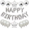 Picture of 25pcs Balloons Set with Happy Birthday Banner - Pink / Silver / Blue / Black / Rose Gold