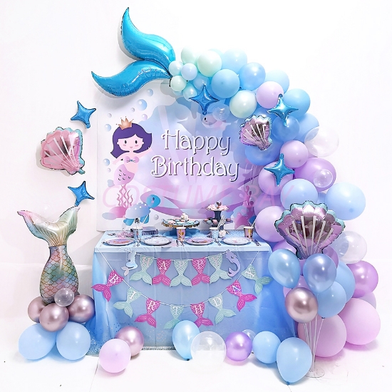 Picture of 136pcs Mermaid Balloons Garland Arch Kit Set