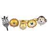 Picture of Cartoon Safari Jungle Animal Balloons Set with Happy Birthday Banner