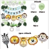 Picture of Cartoon Safari Jungle Animal Balloons Set with Happy Birthday Banner