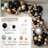 Picture of 110pcs Black Silver Gold Garland Arch Kit Balloons Set