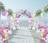 Picture of 147pcs Macaron Unicorn Birthday Party Balloons Garland Arch Kit Set 