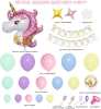 Picture of 147pcs Macaron Unicorn Birthday Party Balloons Garland Arch Kit Set 