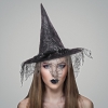 Picture of Halloween Black Witch Hat with Veil