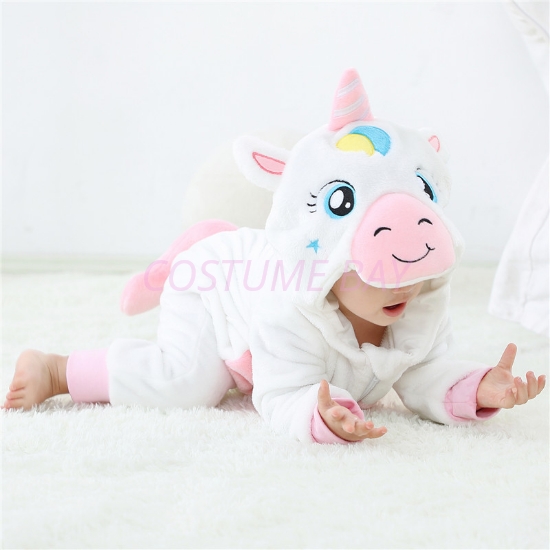 Picture of White Unicorn Baby Kigurumi Onesie Romper 