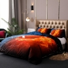 Picture of 3D Hot Fire Rugby Ball Duvet Cover Set with Pillowcase