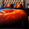 Picture of 3D Hot Fire Rugby Ball Duvet Cover Set with Pillowcase