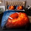 Picture of 3D Hot Fire Rugby Ball Duvet Cover Set with Pillowcase