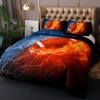 Picture of 3D Hot Fire Rugby Ball Duvet Cover Set with Pillowcase